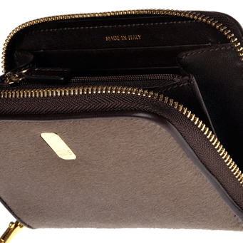 the women's medium zip wallet in pony leather