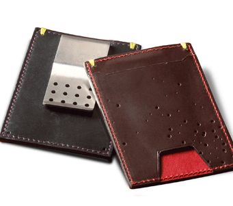 the card case with clip in vegetable tanned leather
